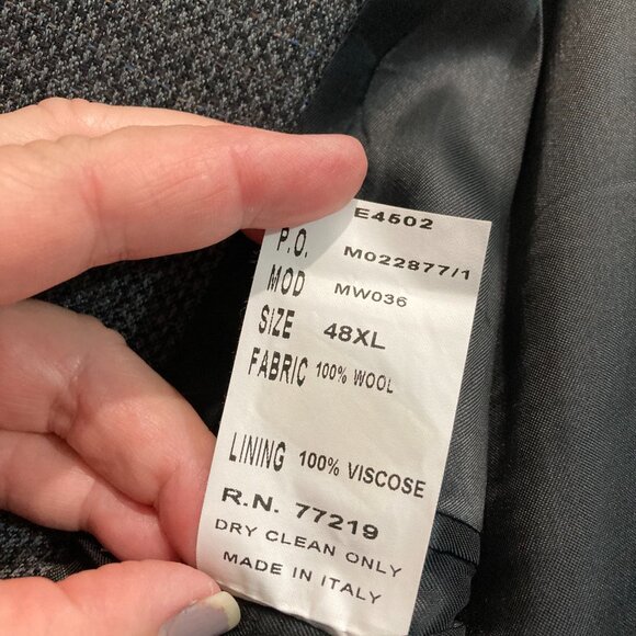 Vito Rufolo Italy Pure New Wool Blazer Jacket 4 button textured Gray 48 XL - Picture 6 of 14